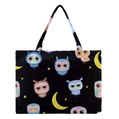 Cute-owl-doodles-with-moon-star-seamless-pattern Medium Tote Bag by pakminggu