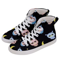 Cute-owl-doodles-with-moon-star-seamless-pattern Women s Hi-top Skate Sneakers by pakminggu