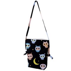 Cute-owl-doodles-with-moon-star-seamless-pattern Folding Shoulder Bag by pakminggu