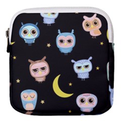 Cute-owl-doodles-with-moon-star-seamless-pattern Mini Square Pouch by pakminggu