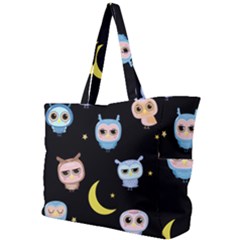 Cute-owl-doodles-with-moon-star-seamless-pattern Simple Shoulder Bag by pakminggu