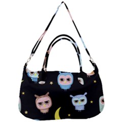 Cute-owl-doodles-with-moon-star-seamless-pattern Removable Strap Handbag by pakminggu