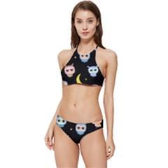 Cute-owl-doodles-with-moon-star-seamless-pattern Banded Triangle Bikini Set by pakminggu