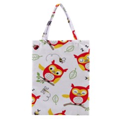 Seamless-pattern-vector-owl-cartoon-with-bugs Classic Tote Bag by pakminggu