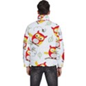 Seamless-pattern-vector-owl-cartoon-with-bugs Men s Puffer Bubble Jacket Coat View4