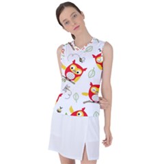 Seamless-pattern-vector-owl-cartoon-with-bugs Women s Sleeveless Sports Top by pakminggu