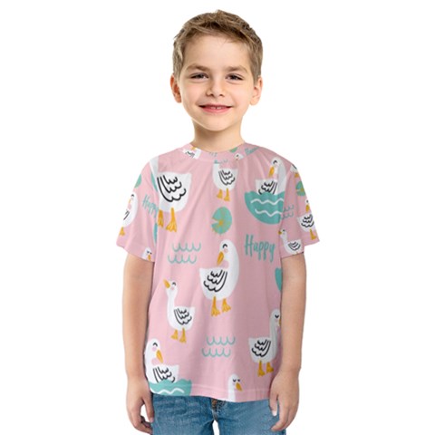 Cute Happy Duck Gift Card Design Seamless Pattern Template Kids  Sport Mesh Tee by pakminggu