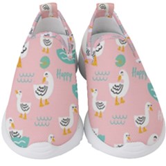 Cute Happy Duck Gift Card Design Seamless Pattern Template Kids  Slip On Sneakers by pakminggu