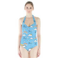 Sky Pattern Halter Swimsuit by pakminggu