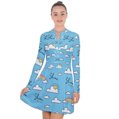 Sky Pattern Long Sleeve Panel Dress by pakminggu