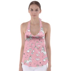 Cute-unicorn-seamless-pattern Tie Back Tankini Top by pakminggu