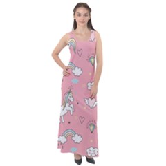 Cute-unicorn-seamless-pattern Sleeveless Velour Maxi Dress by pakminggu