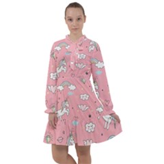 Cute-unicorn-seamless-pattern All Frills Chiffon Dress by pakminggu