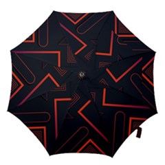 Gradient-geometric-shapes-dark-background-design Hook Handle Umbrellas (large) by pakminggu