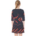 Gradient-geometric-shapes-dark-background-design Quarter Sleeve Pocket Dress View2