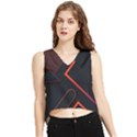 Gradient-geometric-shapes-dark-background-design V-Neck Cropped Tank Top View1