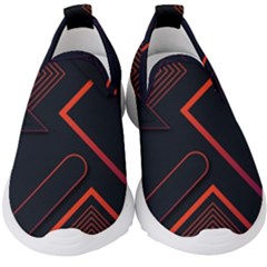 Gradient-geometric-shapes-dark-background-design Kids  Slip On Sneakers