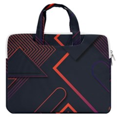 Gradient-geometric-shapes-dark-background-design Macbook Pro 13  Double Pocket Laptop Bag by pakminggu