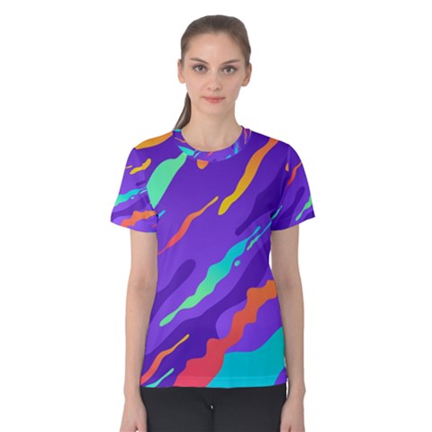 Multicolored-abstract-background Women s Cotton Tee by pakminggu