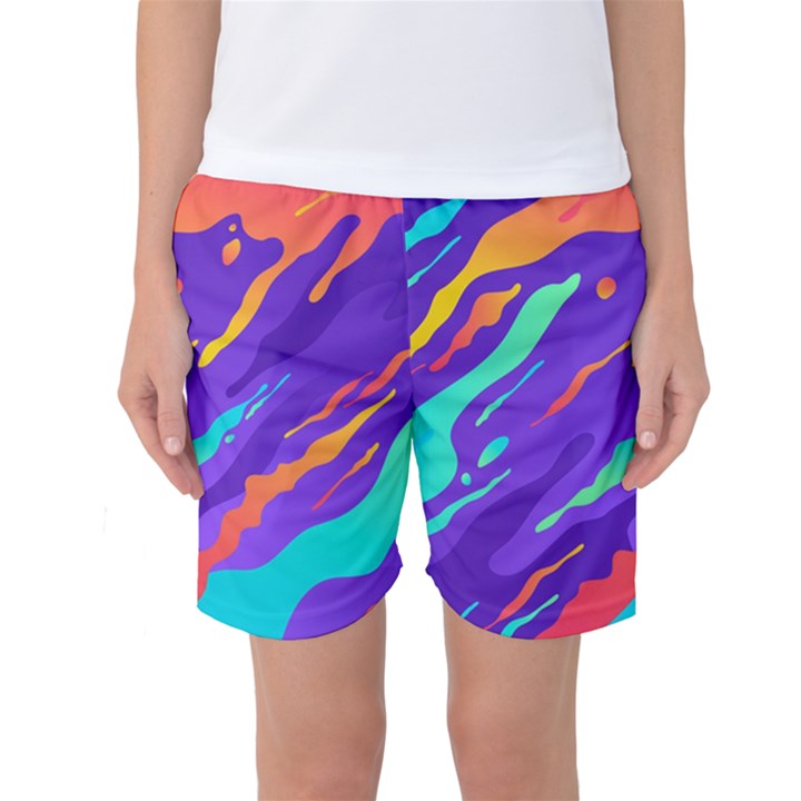 Multicolored-abstract-background Women s Basketball Shorts