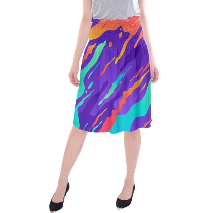 Multicolored-abstract-background Midi Beach Skirt