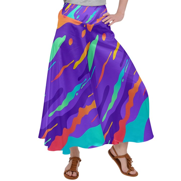 Multicolored-abstract-background Women s Satin Palazzo Pants