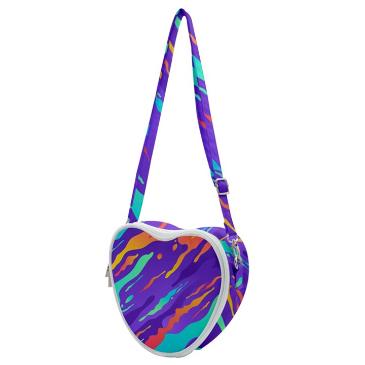 Multicolored-abstract-background Heart Shoulder Bag