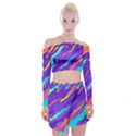 Multicolored-abstract-background Off Shoulder Top with Mini Skirt Set View1