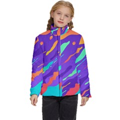 Multicolored-abstract-background Kids  Puffer Bubble Jacket Coat by pakminggu