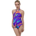 Multicolored-abstract-background Go with the Flow One Piece Swimsuit View1