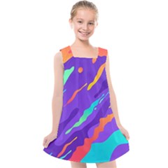 Multicolored-abstract-background Kids  Cross Back Dress by pakminggu