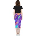 Multicolored-abstract-background Inside Out Lightweight Velour Capri Leggings  View2