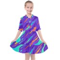 Multicolored-abstract-background Kids  All Frills Chiffon Dress View1