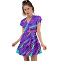 Multicolored-abstract-background Flutter Sleeve Wrap Dress View1