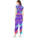 Multicolored-abstract-background Women s Frill Top Chiffon Jumpsuit View2