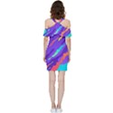 Multicolored-abstract-background Shoulder Frill Bodycon Summer Dress View4