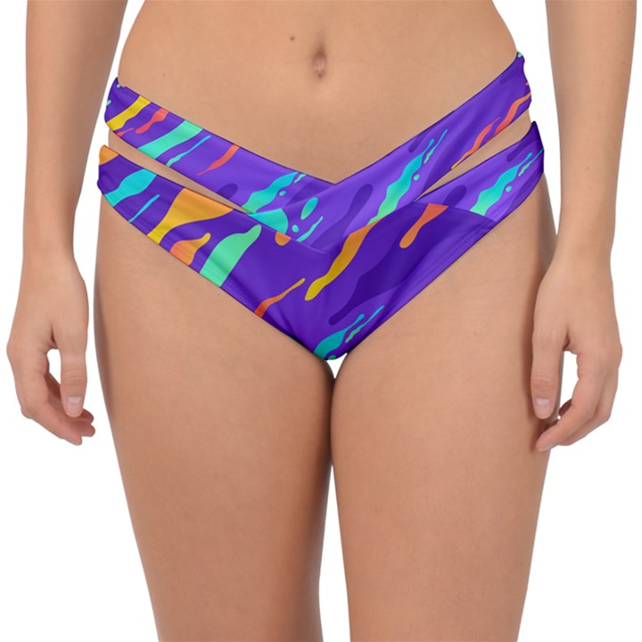 Multicolored-abstract-background Double Strap Halter Bikini Bottoms