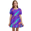 Multicolored-abstract-background Kids  Short Sleeve Dolly Dress View1