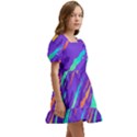 Multicolored-abstract-background Kids  Short Sleeve Dolly Dress View3