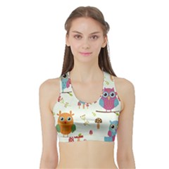 Forest-seamless-pattern-with-cute-owls Sports Bra With Border by pakminggu