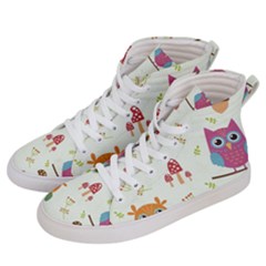 Forest-seamless-pattern-with-cute-owls Men s Hi-top Skate Sneakers by pakminggu