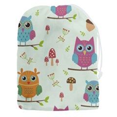 Forest-seamless-pattern-with-cute-owls Drawstring Pouch (3xl) by pakminggu