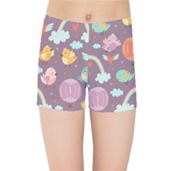 Cute-seamless-pattern-with-doodle-birds-balloons Kids  Sports Shorts by pakminggu