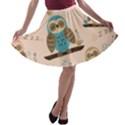 Seamless-pattern-owls-dream-cute-style-pajama-fabric A-line Skater Skirt View1