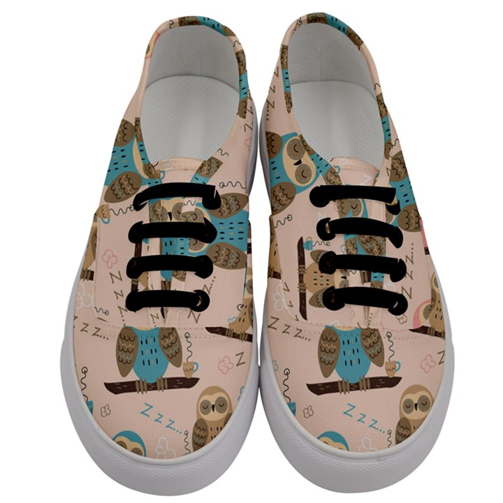 Seamless-pattern-owls-dream-cute-style-pajama-fabric Men s Classic Low Top Sneakers