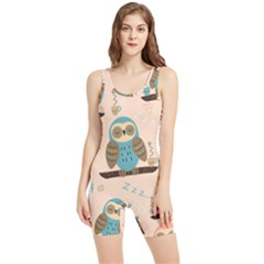 Seamless-pattern-owls-dream-cute-style-pajama-fabric Women s Wrestling Singlet by pakminggu