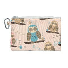 Seamless-pattern-owls-dream-cute-style-pajama-fabric Canvas Cosmetic Bag (large) by pakminggu