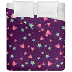 Colorful-stars-hearts-seamless-vector-pattern Duvet Cover Double Side (california King Size) by pakminggu