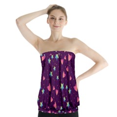 Colorful-stars-hearts-seamless-vector-pattern Strapless Top by pakminggu