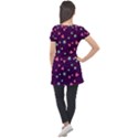 Colorful-stars-hearts-seamless-vector-pattern Puff Sleeve Tunic Top View2